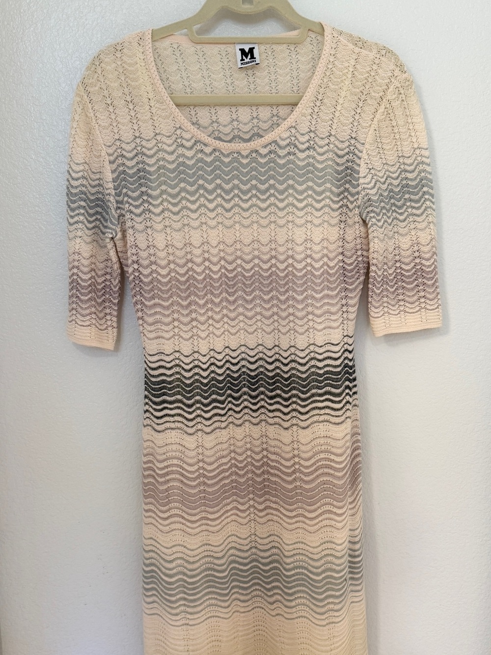 Missoni Pale Pink Ombre Wave Knit Dress